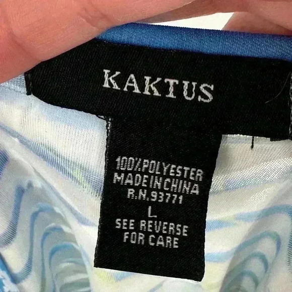 Kaktus womens tops size L multicolored floral lightweight costal granny - Picture 5 of 8